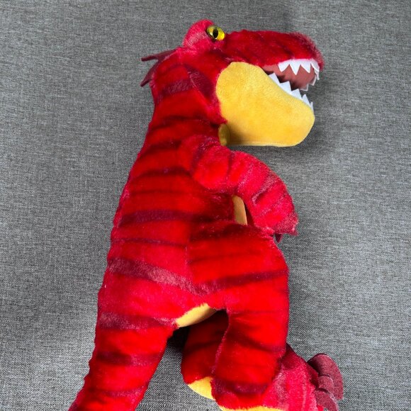 Build A Bear Dinosaur Tyrannosaurus Rex Stuffed Animal Plush Toy Red Striped - Picture 7 of 12